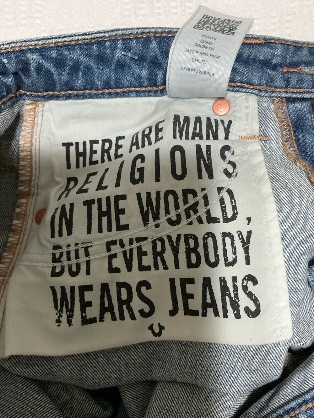 True Religion Jayde Mid Rise Classic Denim Shorts Cuffed Blue 26 - Picture 10 of 13